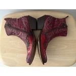 Mark Nason Red Leather Boots Womens 6 Ankle Roses Rocker Vero Cuoio Italy Boho Photo 5