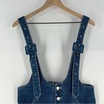 Cloud Ten  Denim Skirtall Cotton Dark Wash Button Front Adjustable Straps Overall Photo 2