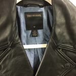 True Religion  Moto Asymmetrical Jacket Leather Sleeves Small Black Photo 2