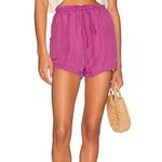 Free People NWT  Mirella Cinched Short in Pink Plum Women’s Sz Small Linen Blend Photo 3