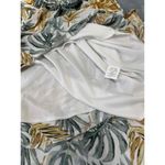 Ember Green White Tropical Leaf Ruffle Asymmetrical A Line Skirt Large Cruise Photo 6