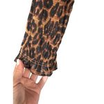 Lucky Brand  Brown Leopard Long Sleeve Animal Print Dressy Blouse Women Sz L Photo 3