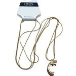 CHAPS  Semi-Precious Gold-Tone Long Necklace With Horseshoe Pendant Photo 0