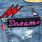 Levi's  569 Cut Off Distressed Denim Shorts Womens 30/31 Patches Y2K Festival‎ Photo 6