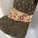 Chico's CHICO’s FLORAL EMBROIDERED OLIVE GREEN BOHEMIAN TOP SZ: Medium Photo 3