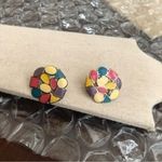 Vintage Geometric Print Pierced Earrings Photo 0