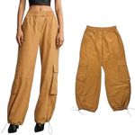 Pilcro  Anthropologie Medium Parachute Pants Cargo Drawstring Bronze High‎ 1532 Photo 2