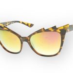 new Electra Pointed Mod Cat Eye Sunglasses π€ Pink Yellow Flash Mirror Lens π€ Photo 7
