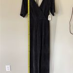Altar'd State Altar’d State NWT Black Metallic Elegant Short Sleeved Wide Leg Jumpsuit Photo 9