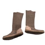 UGG  Australia Classic Cardy Boot Sheepskin Knit Tan Buttons Women's Size 6 Photo 1