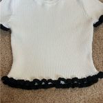 ZARA  Women's White and Black Crop-top Size Small Photo 6
