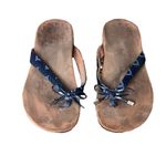 Vionic Women’s Flip Flops Size 9 Blue Geometric – Orthotic Beach Thong Sandal Photo 2