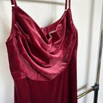 NWT Revelry Skye Evening Gown Velvet Bridesmaids Dress Cowl Neck Sexy Size 12 Red Photo 3