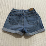 American Eagle AE Blue Demin High Rise Crossover Mom Shorts Sz 00 Cuffed Photo 7