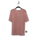 Torn By Ronny Kobo  Pink Open Knit Short Sleeve Top | Sheer | Size Medium | NWT Photo 1
