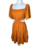 SheIn  Cut Out Tiered Mini Dress Size Small On or Off Shoulder Linen Like Photo 1