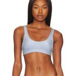 Vitamin A  Sienna Bikini Top in Slate Shimmer Blue Size XS NWT Ribbed Photo 0