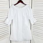 Alice + Olivia Alice +‎ Olivia Paolo Smocked Off Shoulder Tunic Dress White XS Mini Cotton Photo 9