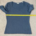 Max Studio  Elbow‎ Sleeve Rib Knit Top Blue M Photo 5