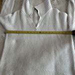 Ralph Lauren Lauren  Womens Fold-Over‎ Collar Side Slits Pullover Sweater White L Photo 6