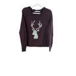 Woolrich  Sweater Womens Brown Gray Deer Print Large Photo 1