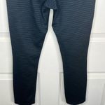 Athleta 3/4 Athletic Leggings Sz M Black Blue Striped Photo 6