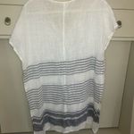 Kona Sol  Linen Ramie Beach Cover Up White Striped Sleeveless V-Neck sz small Photo 1