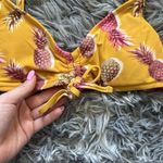 Aerie Pineapple Bikini Ruched Top Yellow Pink Bikini Top Womens Size XS Beach Photo 1