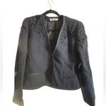 WOUNDED: Vintage 70s/80s Beaded Black Wool Jacket Size 12 Photo 0