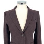 Theory Andorie Virgin Wool Tailored Two Button Blazer Dark Plum Burgundy Size 6 Photo 1