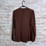 Classiques Entier  Silk Blend Tie Neck Blouse in Whiskey Size Medium NEW Photo 4