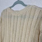 ASTR  The Label Faux Wrap Pointelle Ribbed Open Knit Sweater V-Neck Cream XL Photo 9