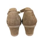 Earth Curvet Dark Khaki Kalso Suede Wedge Sandals Open Toe Ankle Strap Women 6.5 Brown Photo 4