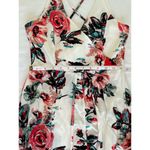 Miami Franchesca's Floral Spaghetti Cross Back Romper Train Maxi Dress SZ Small Photo 8