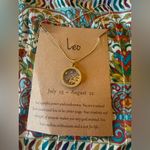 Leo Zodiac Necklace Gold Tone Pendant Glitter Disc Horoscope Jewelry Gift Photo 5