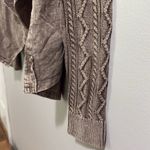 Leo & Nicole Open Front Acid Wash Brown Cardigan Sweater Photo 3