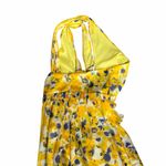 Ieena for Mac Duggal Crossed Halter Tie Waist Floral Jumpsuit Size 6 Yellow Photo 11