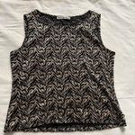 Vintage black tan zebra jacquard shell tank top Size large Brown Photo 0