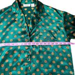 Victoria's Secret Vintage  Emerald Green Floral Print Satin Pajama Dress‎ Small Photo 4