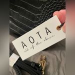 AOTA | Croc Embossed Top Handle Bucket Bag W/ Crossbody | $188 | NWT Black Photo 6