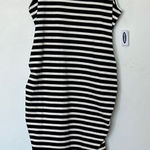 Old Navy  Maternity Striped Midi Tank Dress Black White‎ Sleeveless Large NWT Photo 0
