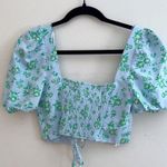 ZARA  | Floral Puff Sleeve Top Photo 2