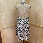 Mango  Black And White Floral Print Halterneck Swing Lightweight Dress Size 10 Photo 8