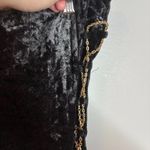 House Of CB  black velvet strapless gold chain lace up midi dress Photo 1