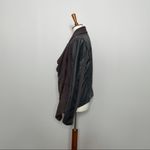 BLANK NYC Moto Jacket Mixed Media Faux Vegan Leather Zipper Stretch Knit Brown Photo 3