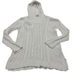 KINROSS Sweater Womens Medium White Cable Knit Hooded Cotton Photo 0