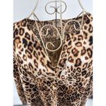 Month Of Sundays Cheetah Print Roll Tab 3/4 Sleeve Shirt Womens Size 1X Photo 3