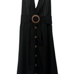 ASOS NWT  Black Linen/Cotton Halter Midi Dress (Size 10) Photo 0