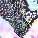 Victoria's Secret Victoria’s Secret Black Floral Satin Flounce PJ Pants Photo 5