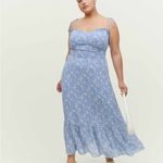 Reformation  Enya Floral Maxi Dress Clio‎ Blue 18 Photo 4